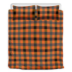 Halloween Orange Buffalo Check Print Duvet Cover Bedding Set