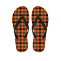 Halloween Orange Buffalo Check Print Flip Flops