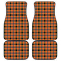 Halloween Orange Buffalo Check Print Front and Back Car Floor Mats
