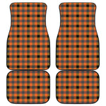 Halloween Orange Buffalo Check Print Front and Back Car Floor Mats