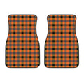 Halloween Orange Buffalo Check Print Front Car Floor Mats