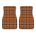 Halloween Orange Buffalo Check Print Front Car Floor Mats