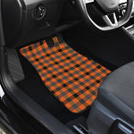 Halloween Orange Buffalo Check Print Front Car Floor Mats