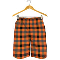 Halloween Orange Buffalo Check Print Men's Shorts
