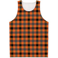 Halloween Orange Buffalo Check Print Men's Tank Top
