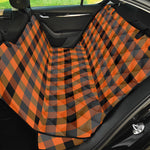 Halloween Orange Buffalo Check Print Pet Car Back Seat Cover