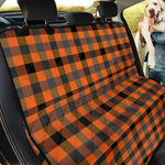 Halloween Orange Buffalo Check Print Pet Car Back Seat Cover