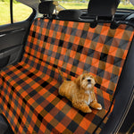 Halloween Orange Buffalo Check Print Pet Car Back Seat Cover
