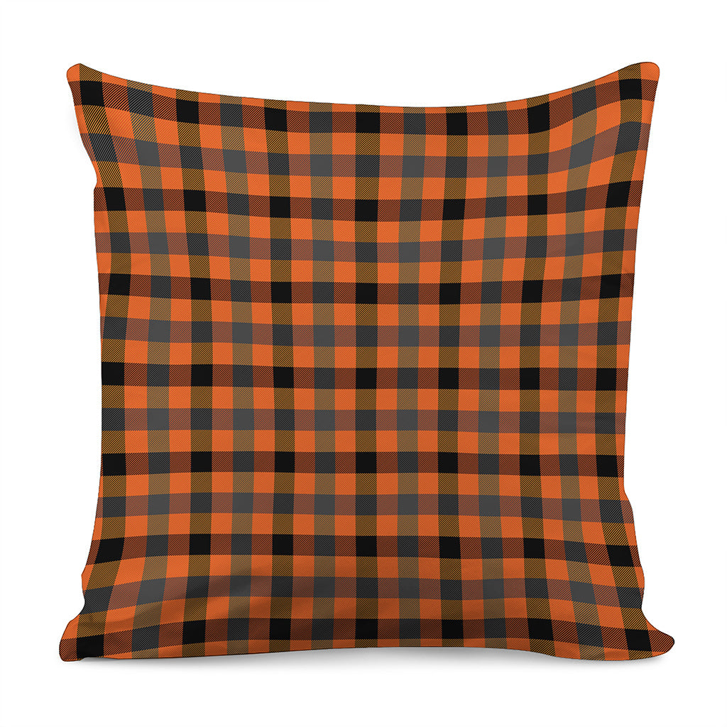 Halloween Orange Buffalo Check Print Pillow Cover