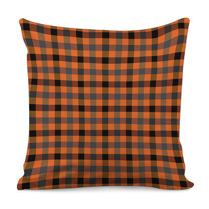 Halloween Orange Buffalo Check Print Pillow Cover