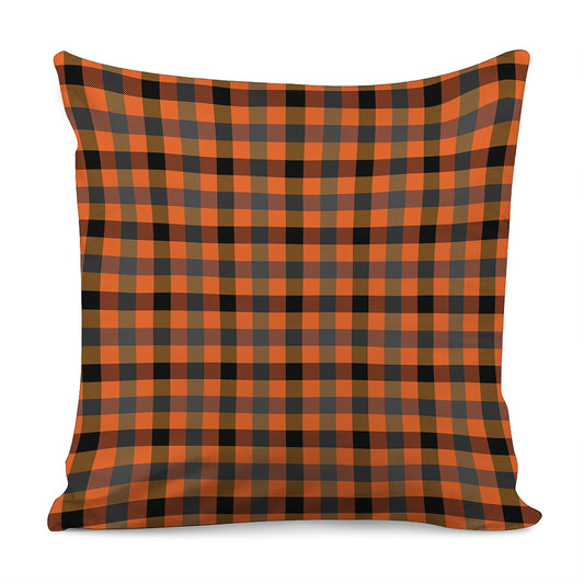 Halloween Orange Buffalo Check Print Pillow Cover