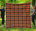Halloween Orange Buffalo Check Print Quilt