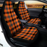 Halloween Orange Buffalo Check Print Universal Fit Car Seat Covers