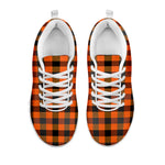 Halloween Orange Buffalo Check Print White Sneakers