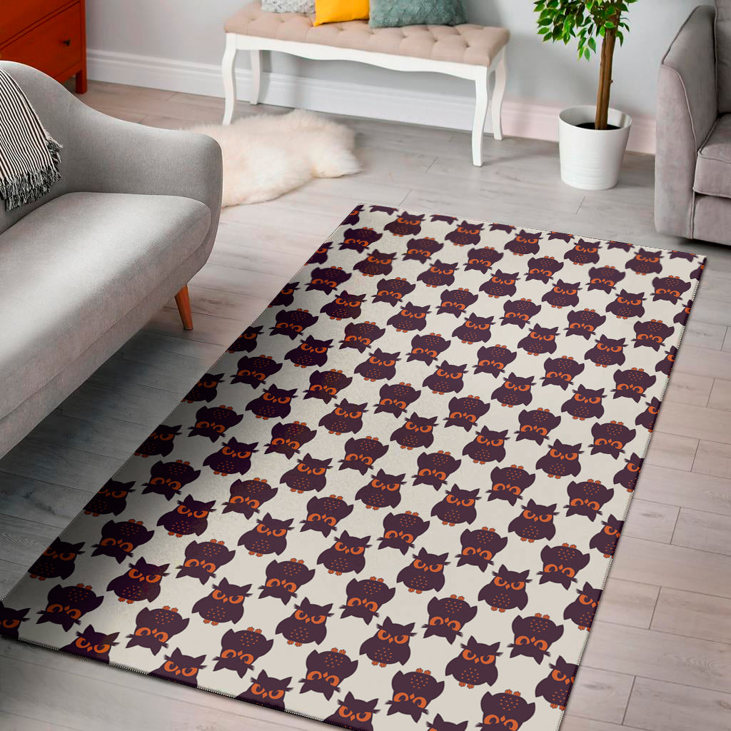 Halloween Owl Pattern Print Area Rug