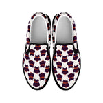 Halloween Owl Pattern Print Black Slip On Shoes