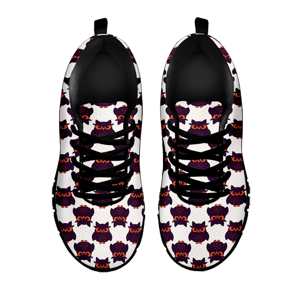 Halloween Owl Pattern Print Black Sneakers