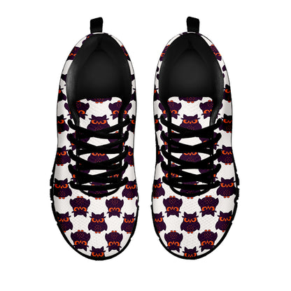 Halloween Owl Pattern Print Black Sneakers