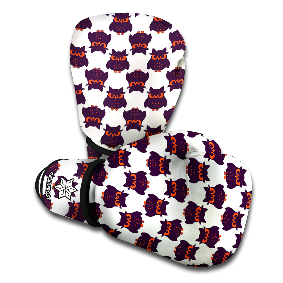 Halloween Owl Pattern Print Boxing Gloves