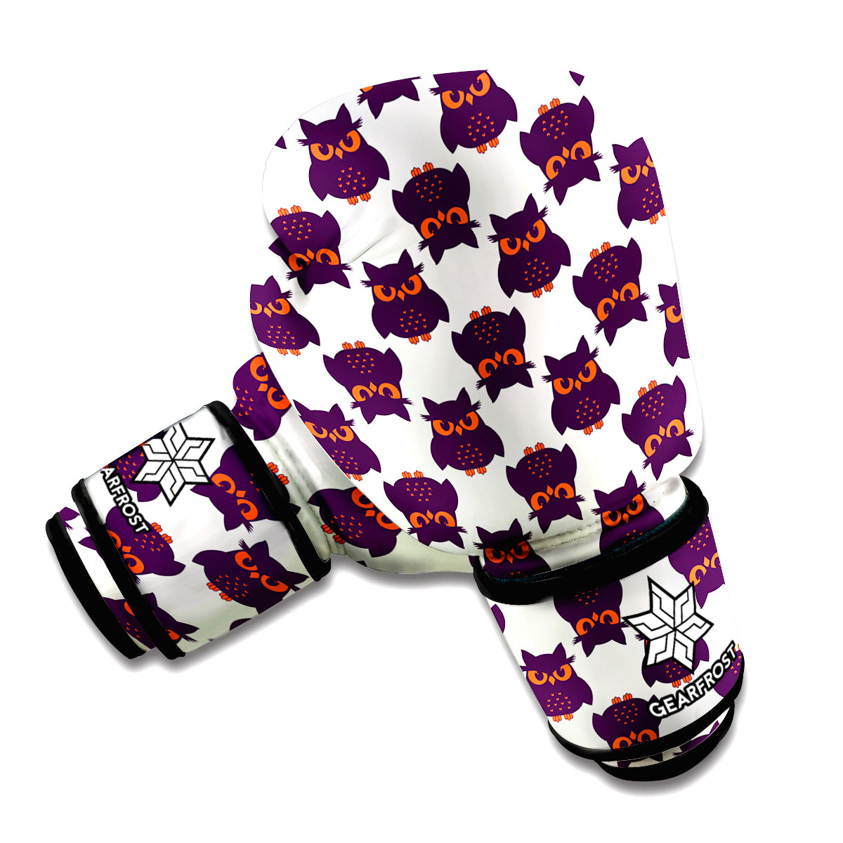 Halloween Owl Pattern Print Boxing Gloves