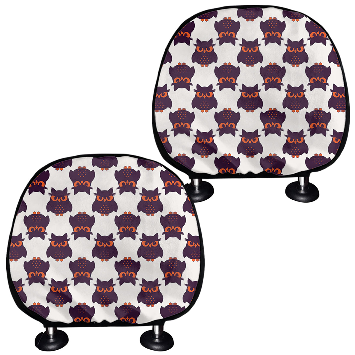 Halloween Owl Pattern Print Car Headrest Covers