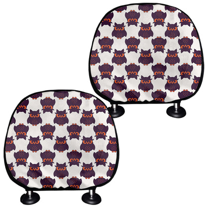 Halloween Owl Pattern Print Car Headrest Covers
