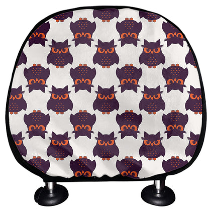 Halloween Owl Pattern Print Car Headrest Covers