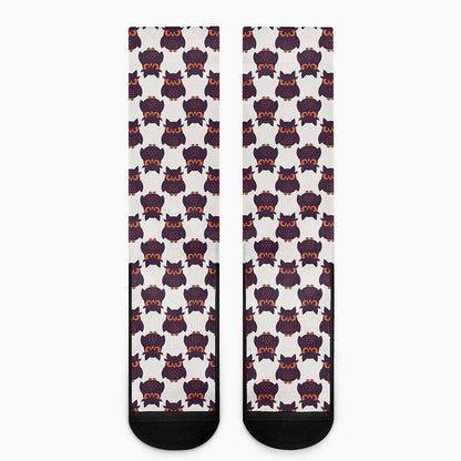 Halloween Owl Pattern Print Crew Socks