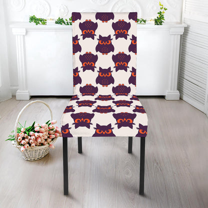 Halloween Owl Pattern Print Dining Chair Slipcover