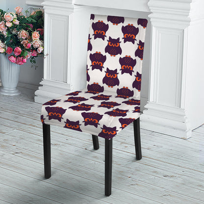 Halloween Owl Pattern Print Dining Chair Slipcover
