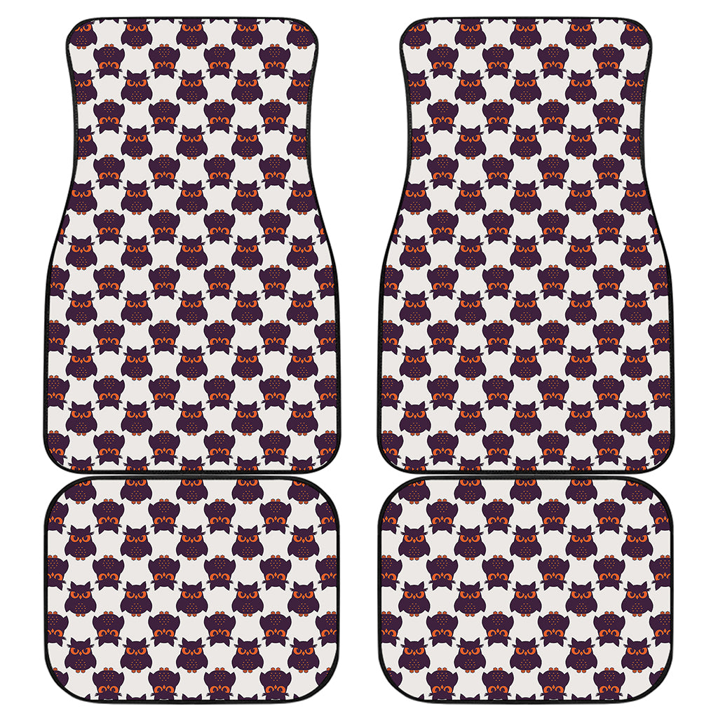 Halloween Owl Pattern Print Front and Back Car Floor Mats