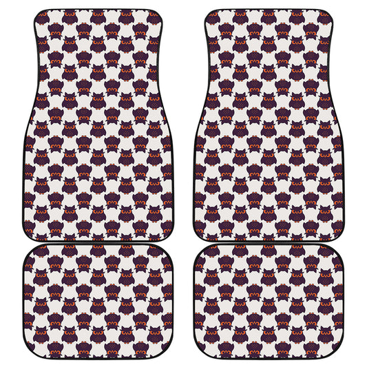Halloween Owl Pattern Print Front and Back Car Floor Mats