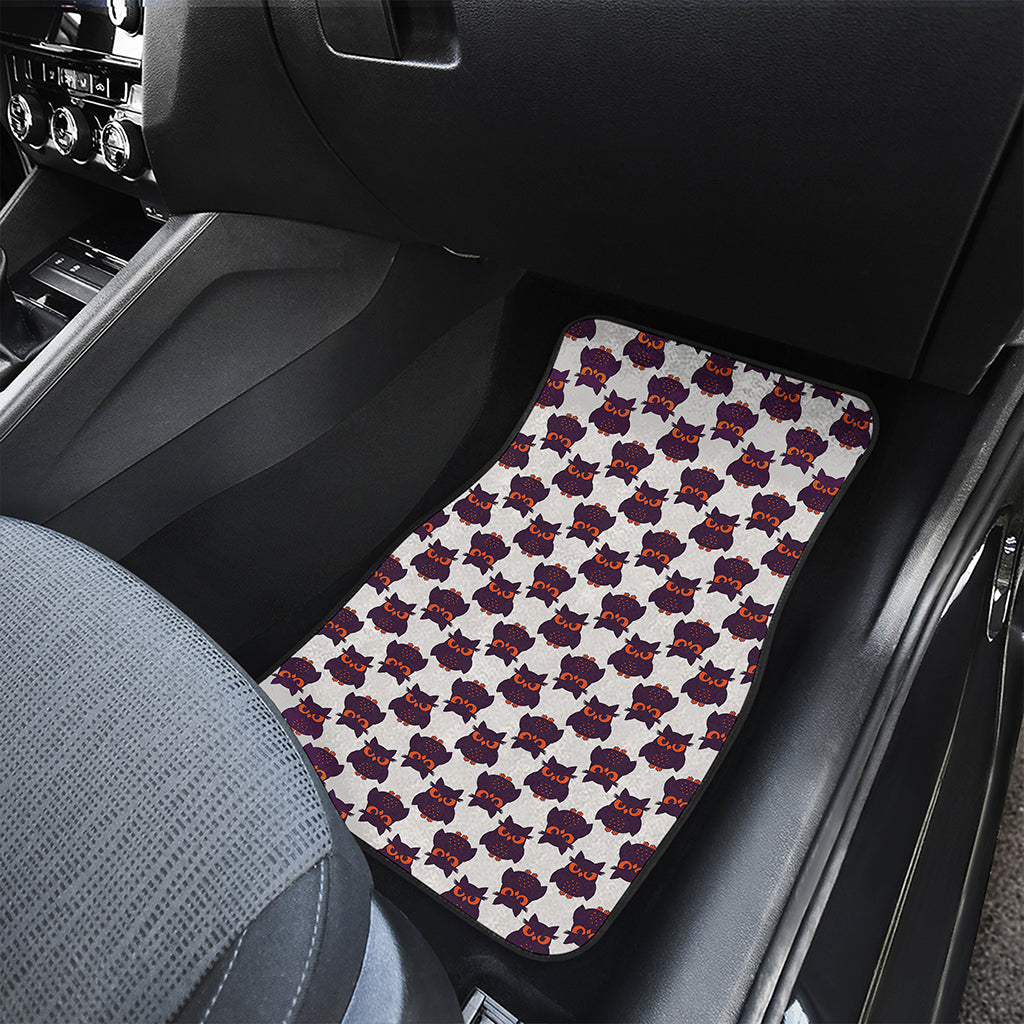 Halloween Owl Pattern Print Front and Back Car Floor Mats