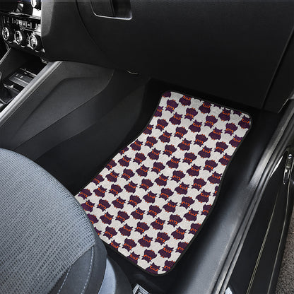 Halloween Owl Pattern Print Front and Back Car Floor Mats