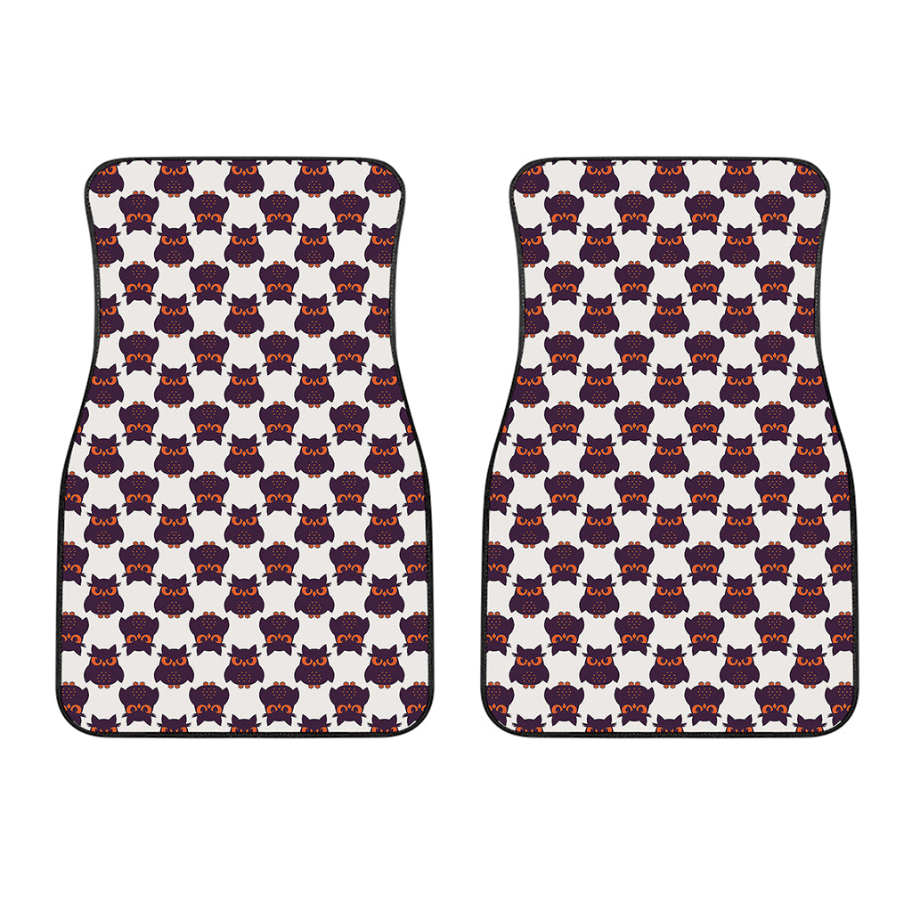 Halloween Owl Pattern Print Front Car Floor Mats