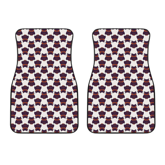 Halloween Owl Pattern Print Front Car Floor Mats