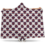 Halloween Owl Pattern Print Hooded Blanket