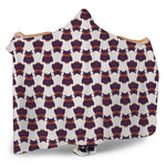 Halloween Owl Pattern Print Hooded Blanket