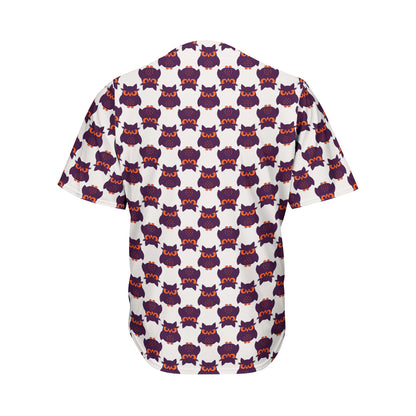 Halloween Owl Pattern Print Men's Baseball Jersey