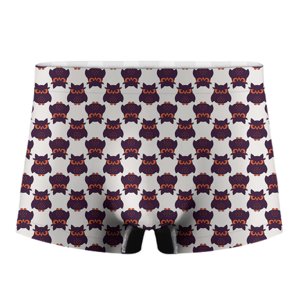 Halloween Owl Pattern Print Men's Boxer Briefs