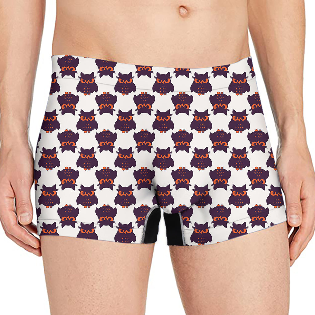 Halloween Owl Pattern Print Men's Boxer Briefs