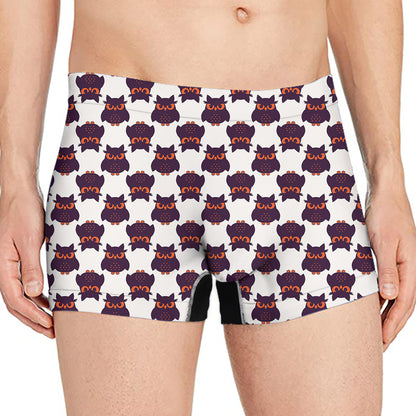 Halloween Owl Pattern Print Men's Boxer Briefs
