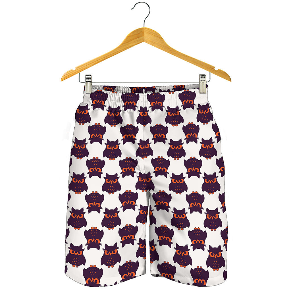Halloween Owl Pattern Print Men's Shorts