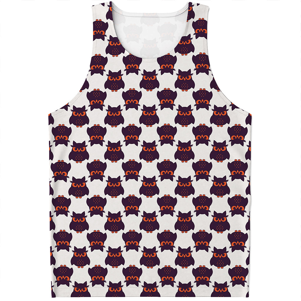 Halloween Owl Pattern Print Men's Tank Top