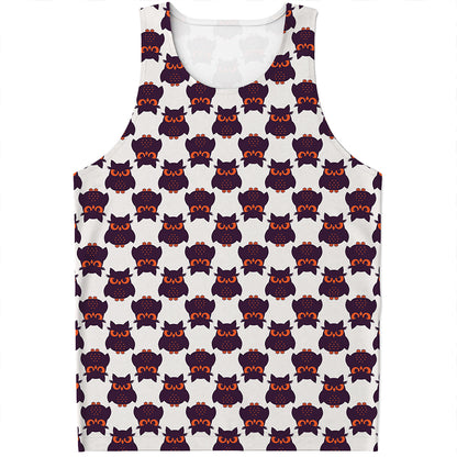 Halloween Owl Pattern Print Men's Tank Top
