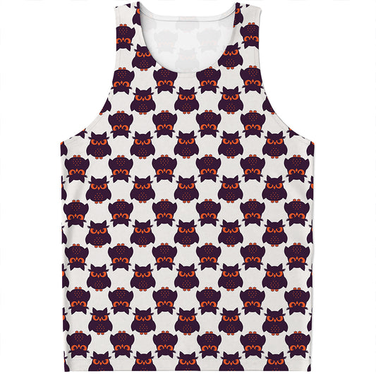 Halloween Owl Pattern Print Men's Tank Top