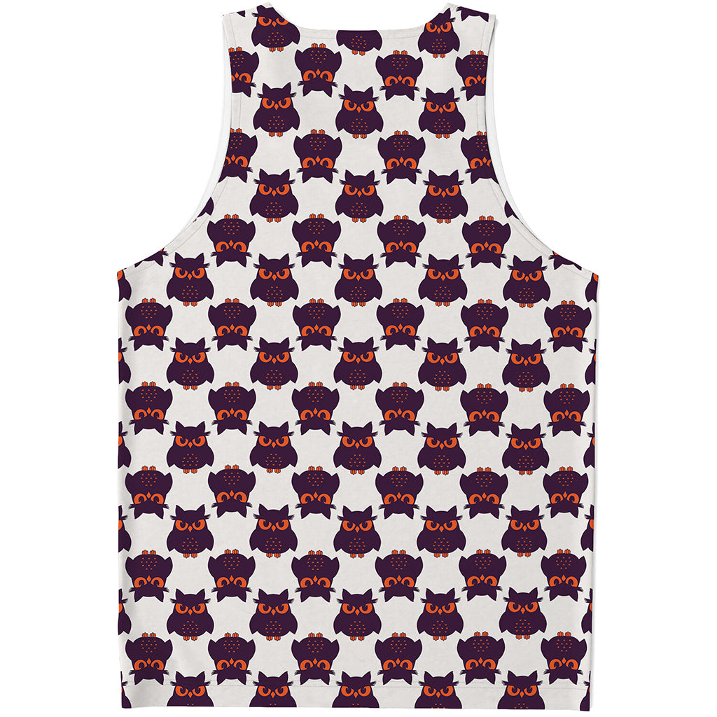 Halloween Owl Pattern Print Men's Tank Top