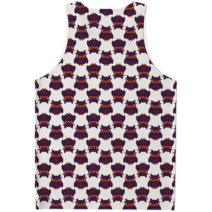 Halloween Owl Pattern Print Men's Tank Top