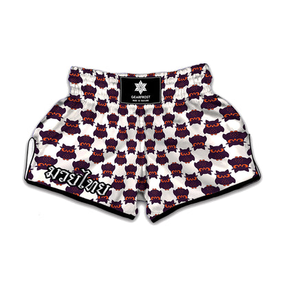 Halloween Owl Pattern Print Muay Thai Boxing Shorts