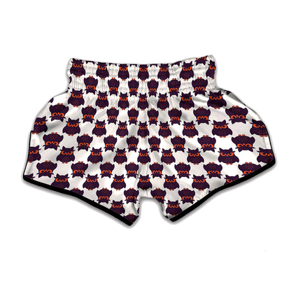 Halloween Owl Pattern Print Muay Thai Boxing Shorts